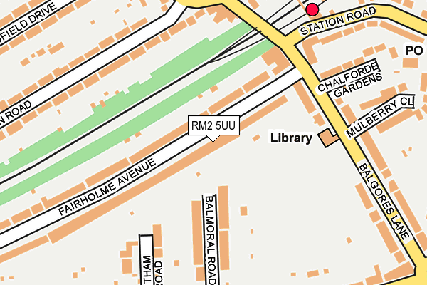 RM2 5UU map - OS OpenMap – Local (Ordnance Survey)
