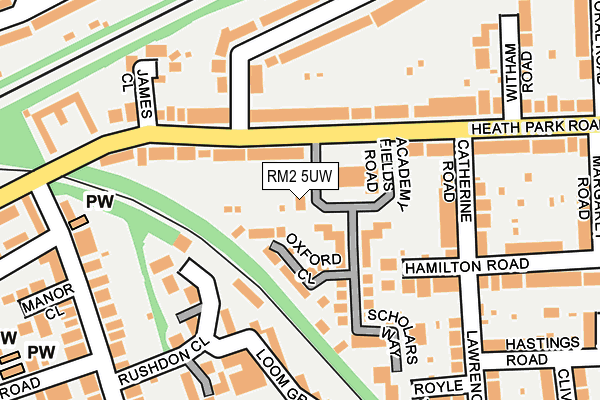 RM2 5UW map - OS OpenMap – Local (Ordnance Survey)