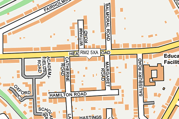 RM2 5XA map - OS OpenMap – Local (Ordnance Survey)