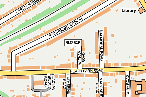 RM2 5XB map - OS OpenMap – Local (Ordnance Survey)