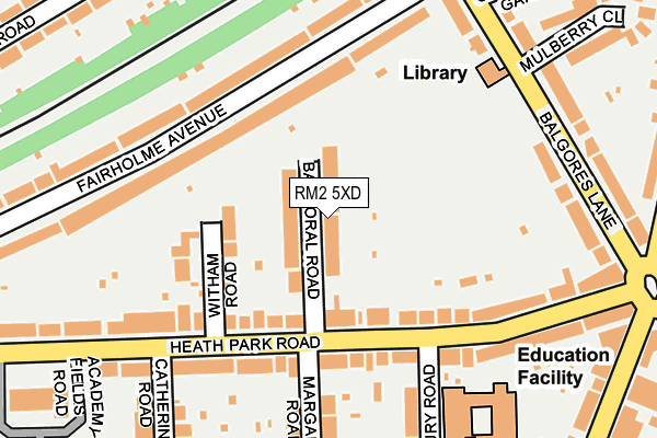 RM2 5XD map - OS OpenMap – Local (Ordnance Survey)
