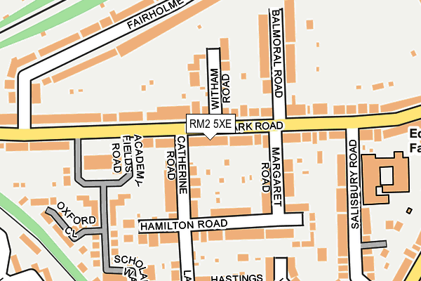 RM2 5XE map - OS OpenMap – Local (Ordnance Survey)