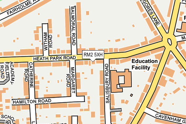 RM2 5XH map - OS OpenMap – Local (Ordnance Survey)