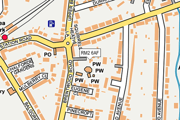 RM2 6AF map - OS OpenMap – Local (Ordnance Survey)