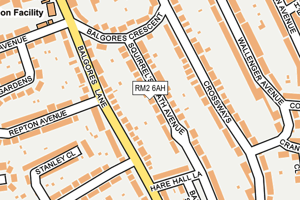 RM2 6AH map - OS OpenMap – Local (Ordnance Survey)