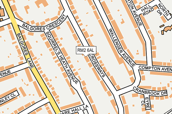 RM2 6AL map - OS OpenMap – Local (Ordnance Survey)