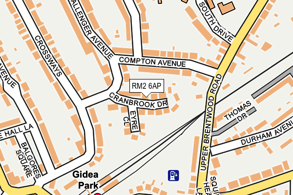 RM2 6AP map - OS OpenMap – Local (Ordnance Survey)