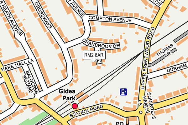 RM2 6AR map - OS OpenMap – Local (Ordnance Survey)