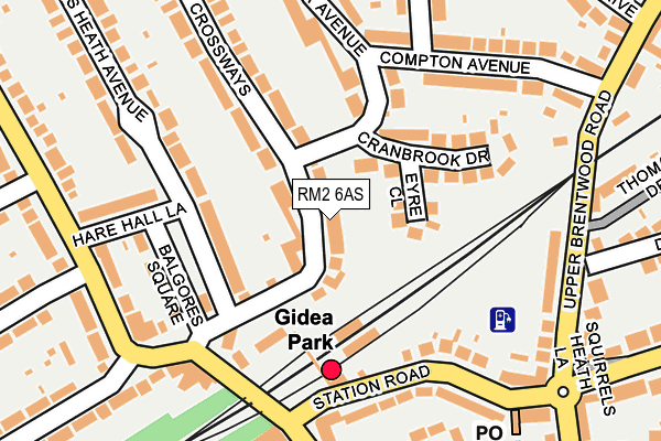 RM2 6AS map - OS OpenMap – Local (Ordnance Survey)