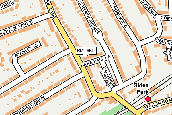 RM2 6BD map - OS OpenMap – Local (Ordnance Survey)