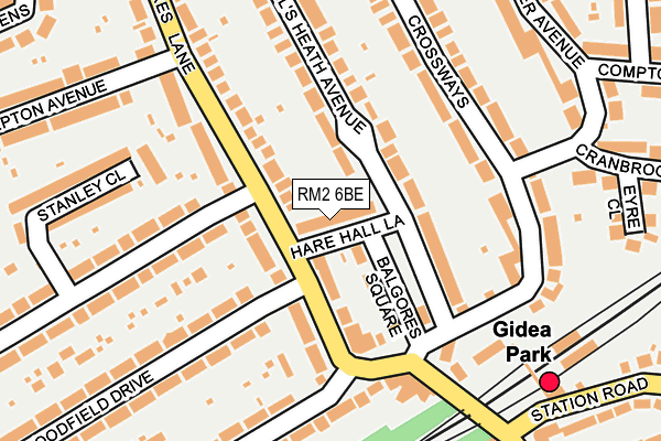 RM2 6BE map - OS OpenMap – Local (Ordnance Survey)