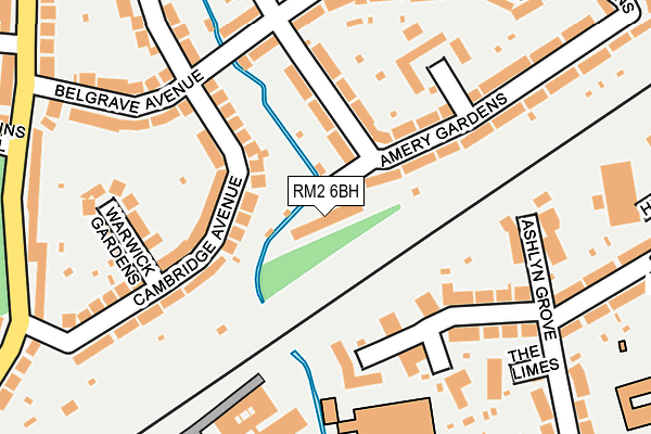 RM2 6BH map - OS OpenMap – Local (Ordnance Survey)