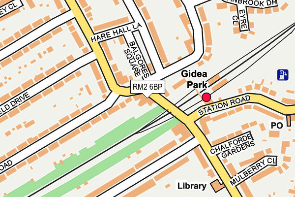 RM2 6BP map - OS OpenMap – Local (Ordnance Survey)