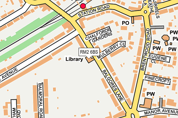 RM2 6BS map - OS OpenMap – Local (Ordnance Survey)