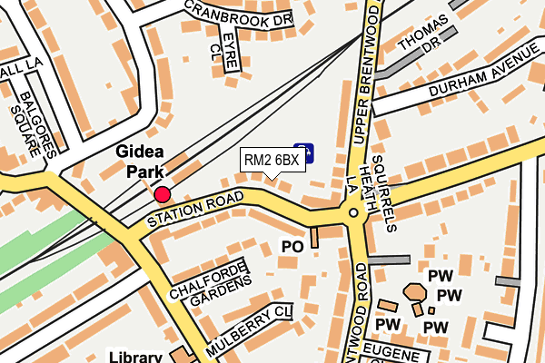 RM2 6BX map - OS OpenMap – Local (Ordnance Survey)