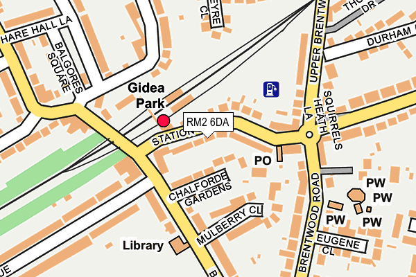 RM2 6DA map - OS OpenMap – Local (Ordnance Survey)