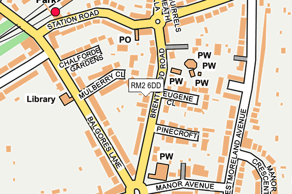 RM2 6DD map - OS OpenMap – Local (Ordnance Survey)