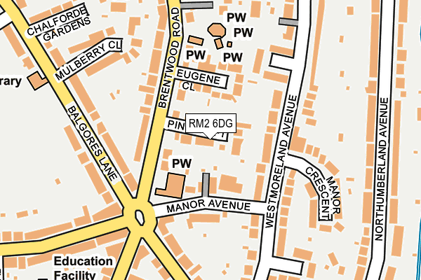 RM2 6DG map - OS OpenMap – Local (Ordnance Survey)