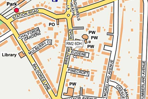 RM2 6DH map - OS OpenMap – Local (Ordnance Survey)