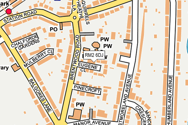 RM2 6DJ map - OS OpenMap – Local (Ordnance Survey)