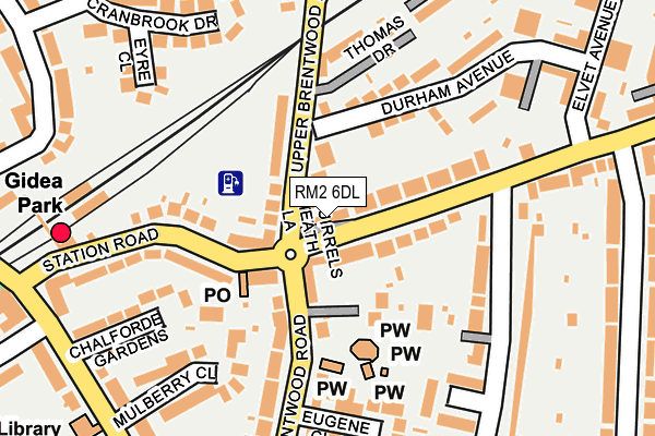 RM2 6DL map - OS OpenMap – Local (Ordnance Survey)