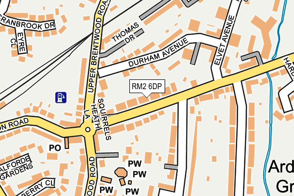 RM2 6DP map - OS OpenMap – Local (Ordnance Survey)