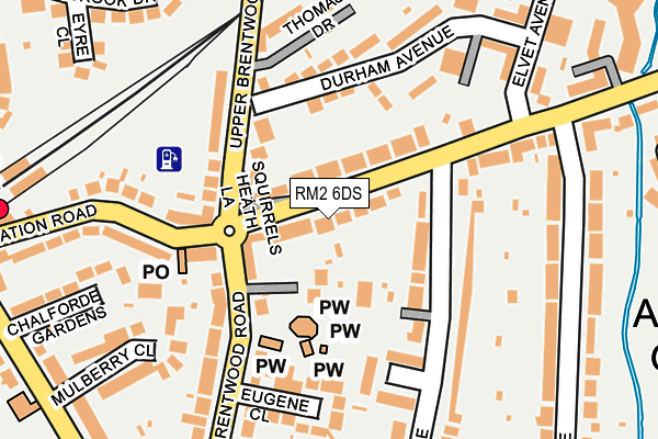 RM2 6DS map - OS OpenMap – Local (Ordnance Survey)