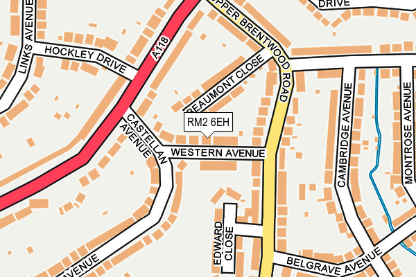 RM2 6EH map - OS OpenMap – Local (Ordnance Survey)