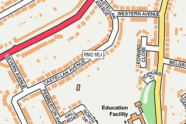 RM2 6EJ map - OS OpenMap – Local (Ordnance Survey)