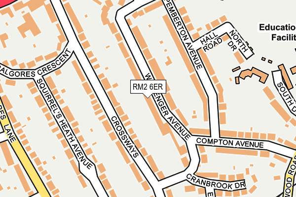 RM2 6ER map - OS OpenMap – Local (Ordnance Survey)