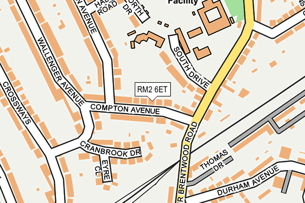 RM2 6ET map - OS OpenMap – Local (Ordnance Survey)