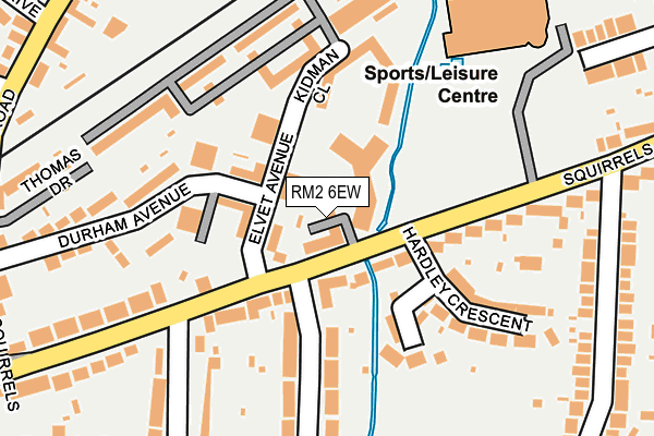 RM2 6EW map - OS OpenMap – Local (Ordnance Survey)