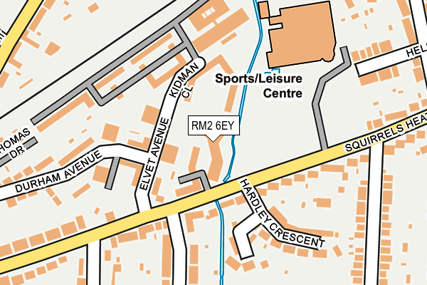 RM2 6EY map - OS OpenMap – Local (Ordnance Survey)