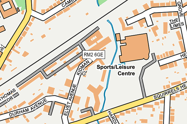 RM2 6GE map - OS OpenMap – Local (Ordnance Survey)