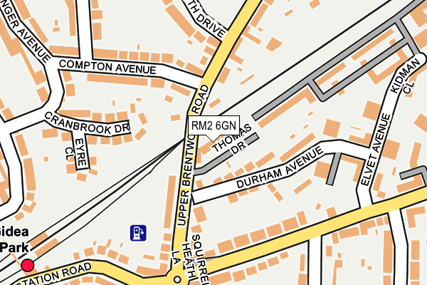 RM2 6GN map - OS OpenMap – Local (Ordnance Survey)