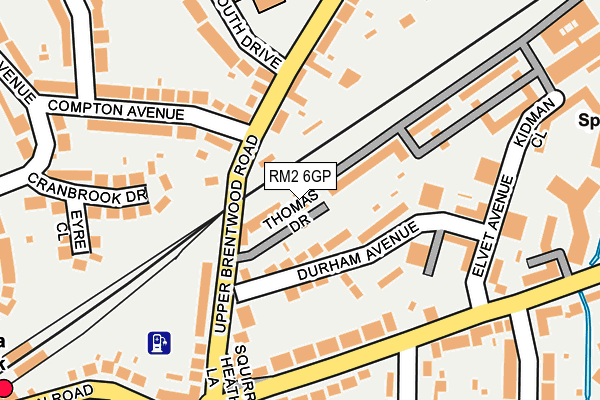 RM2 6GP map - OS OpenMap – Local (Ordnance Survey)