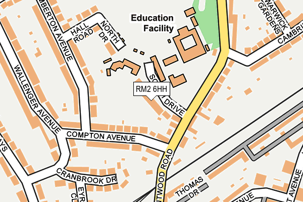 RM2 6HH map - OS OpenMap – Local (Ordnance Survey)