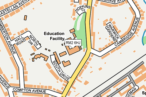 RM2 6HJ map - OS OpenMap – Local (Ordnance Survey)