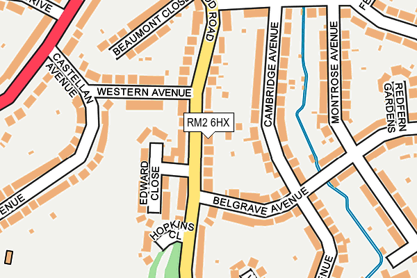 RM2 6HX map - OS OpenMap – Local (Ordnance Survey)