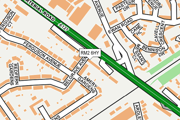 RM2 6HY map - OS OpenMap – Local (Ordnance Survey)