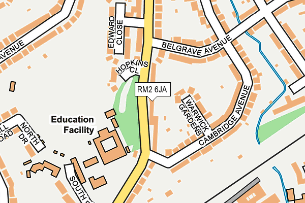 RM2 6JA map - OS OpenMap – Local (Ordnance Survey)