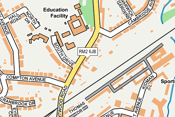 RM2 6JB map - OS OpenMap – Local (Ordnance Survey)