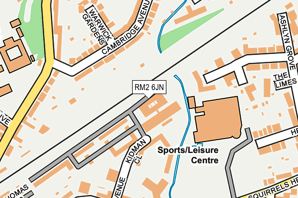 RM2 6JN map - OS OpenMap – Local (Ordnance Survey)