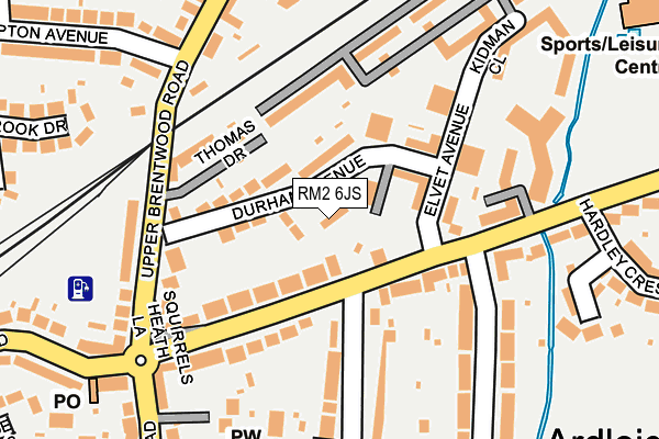 RM2 6JS map - OS OpenMap – Local (Ordnance Survey)