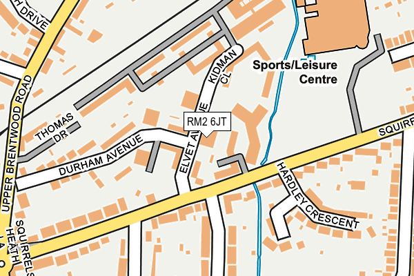 RM2 6JT map - OS OpenMap – Local (Ordnance Survey)