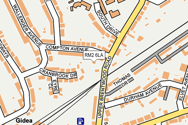 RM2 6LA map - OS OpenMap – Local (Ordnance Survey)