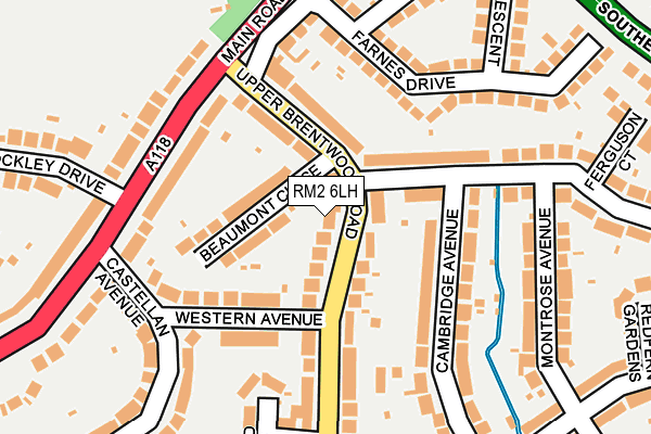 RM2 6LH map - OS OpenMap – Local (Ordnance Survey)