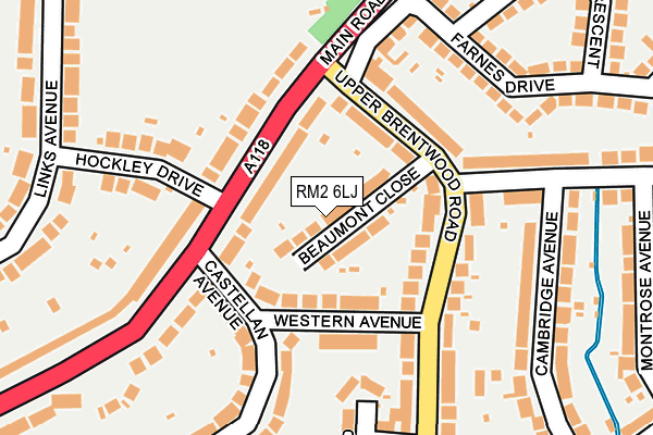 RM2 6LJ map - OS OpenMap – Local (Ordnance Survey)