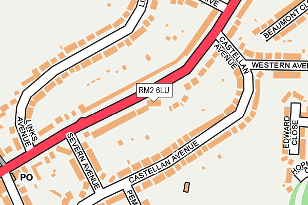 RM2 6LU map - OS OpenMap – Local (Ordnance Survey)