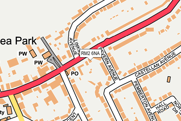 RM2 6NA map - OS OpenMap – Local (Ordnance Survey)